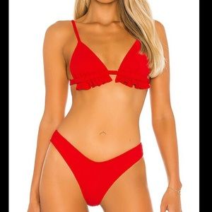 Montce Swim Scrunch Crimson Bikini Set